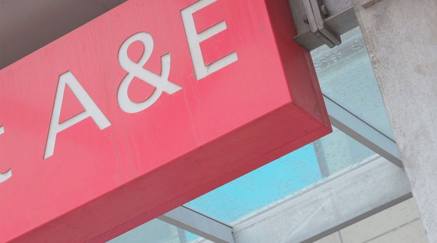A&amp;E sign at the QE Hospital in Birmingham. Credit: The Clinical Trials Unit/QE Hospital in Birmingham
